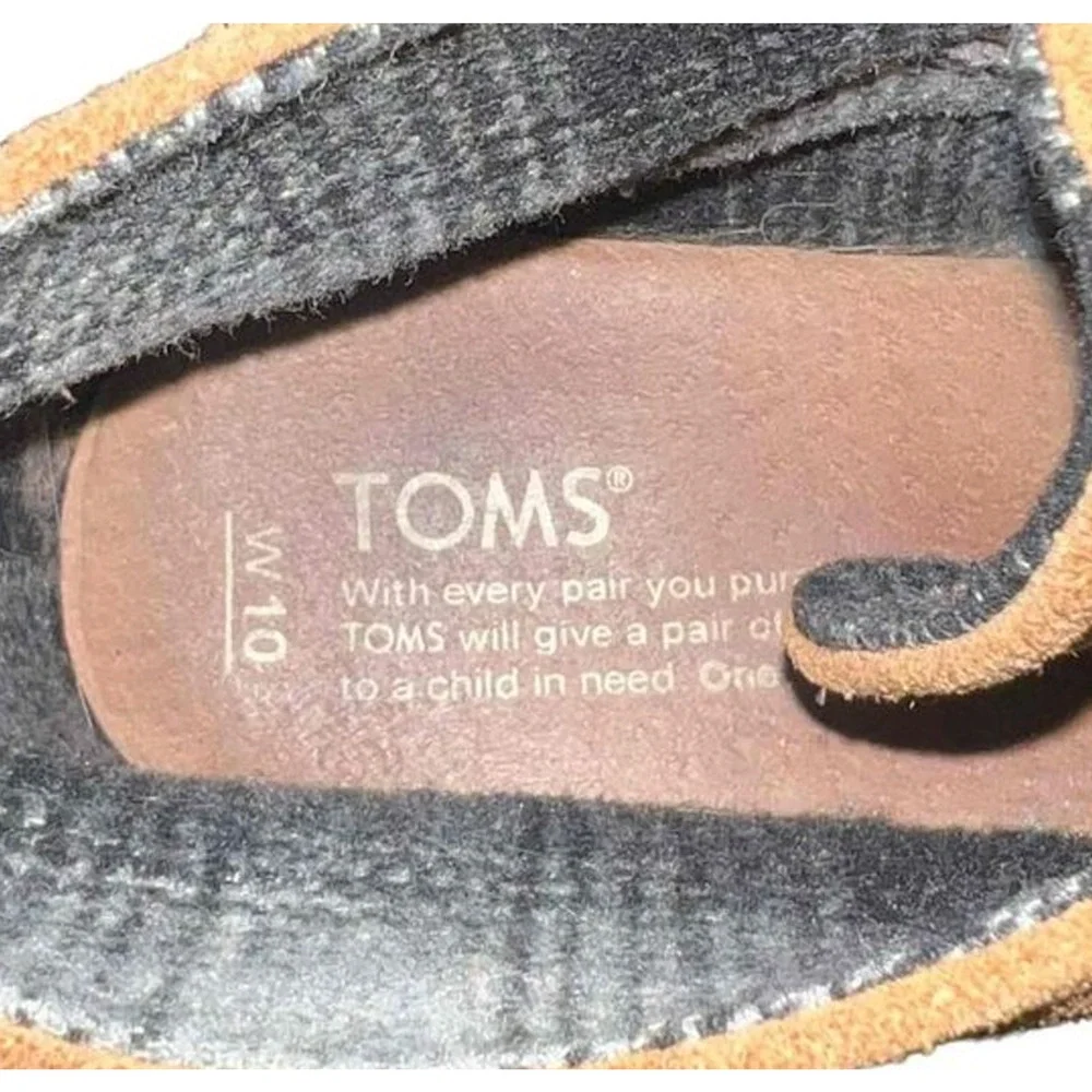 TOMS Desert Wedge Lace-Up‎ Ankle Booties Womens Size 10 Brown Hidden Wedge